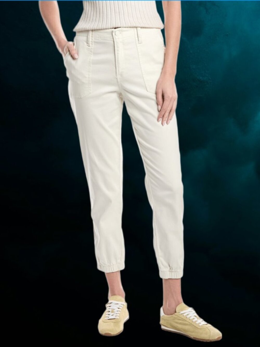 Tommy Bahama Women's Stretch-Twill Joggers Vanilla Ice Size 16 - NWT